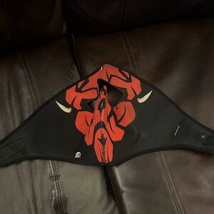 Red and Black Face Mask flex high quality demon scary Halloween dark